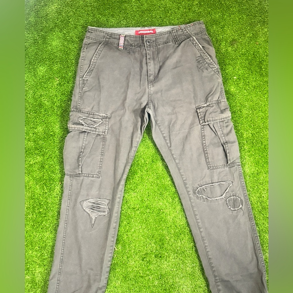 Unionbay Gray Distressed Cargo Pants